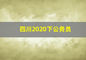 四川2020下公务员