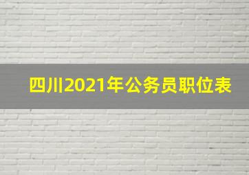 四川2021年公务员职位表