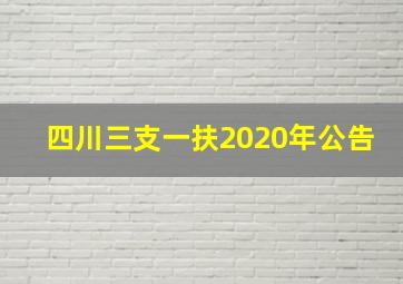 四川三支一扶2020年公告