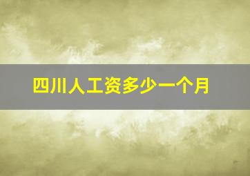 四川人工资多少一个月