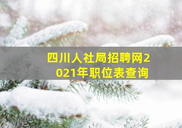 四川人社局招聘网2021年职位表查询