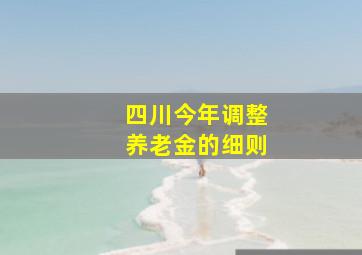 四川今年调整养老金的细则