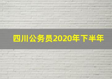 四川公务员2020年下半年