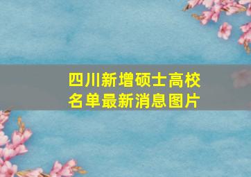 四川新增硕士高校名单最新消息图片