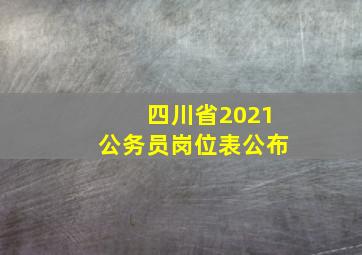 四川省2021公务员岗位表公布