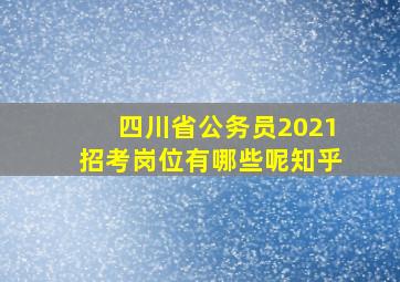 四川省公务员2021招考岗位有哪些呢知乎