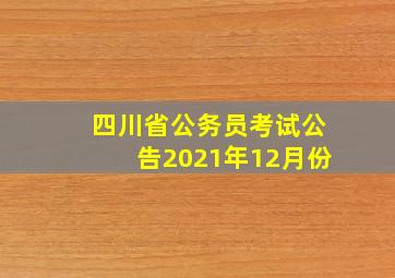 四川省公务员考试公告2021年12月份