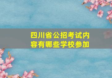 四川省公招考试内容有哪些学校参加