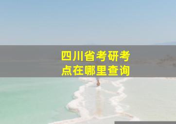 四川省考研考点在哪里查询