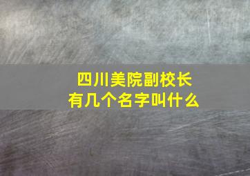 四川美院副校长有几个名字叫什么