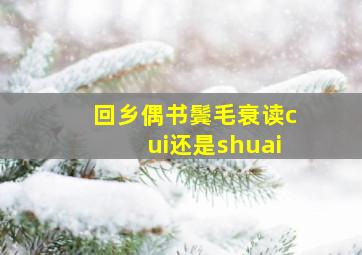 回乡偶书鬓毛衰读cui还是shuai