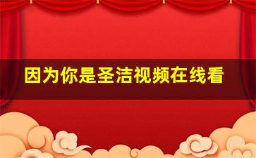 因为你是圣洁视频在线看