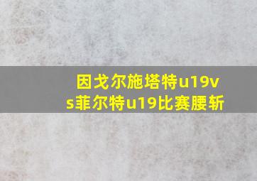 因戈尔施塔特u19vs菲尔特u19比赛腰斩