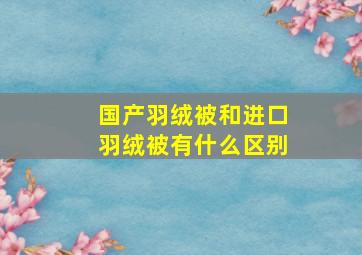 国产羽绒被和进口羽绒被有什么区别