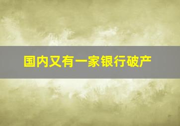 国内又有一家银行破产