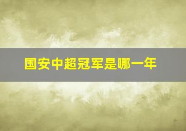 国安中超冠军是哪一年