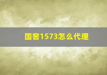 国窖1573怎么代理