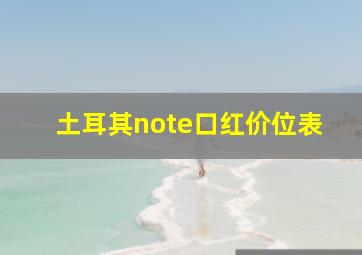 土耳其note口红价位表