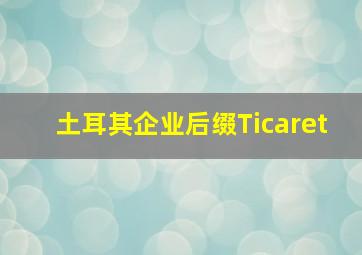 土耳其企业后缀Ticaret