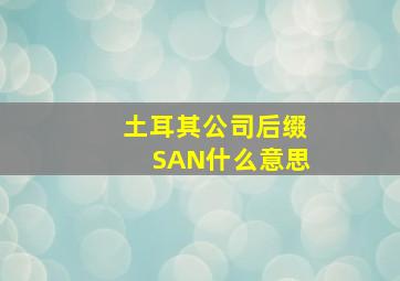 土耳其公司后缀SAN什么意思