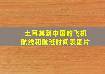 土耳其到中国的飞机航线和航班时间表图片