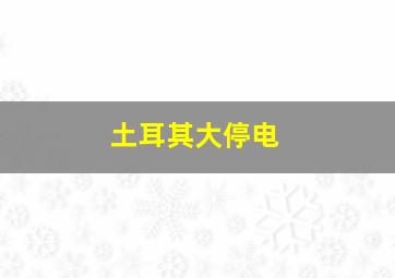 土耳其大停电