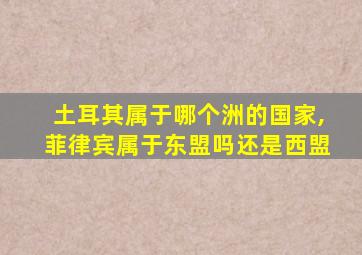 土耳其属于哪个洲的国家,菲律宾属于东盟吗还是西盟