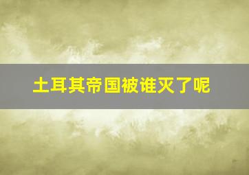 土耳其帝国被谁灭了呢