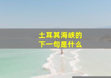 土耳其海峡的下一句是什么