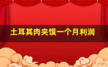 土耳其肉夹馍一个月利润