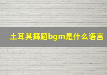 土耳其舞蹈bgm是什么语言