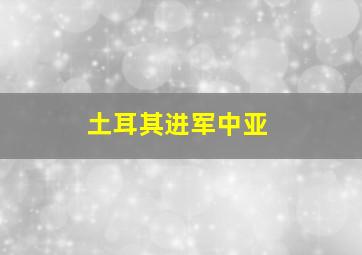 土耳其进军中亚