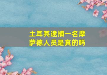 土耳其逮捕一名摩萨德人员是真的吗