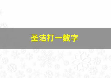 圣洁打一数字