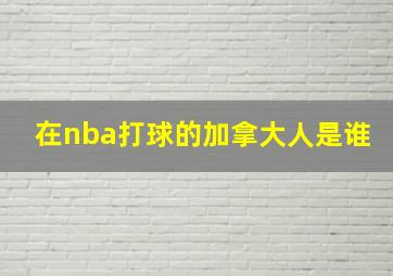 在nba打球的加拿大人是谁