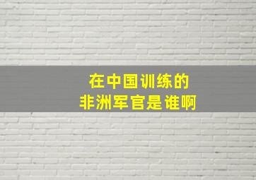 在中国训练的非洲军官是谁啊