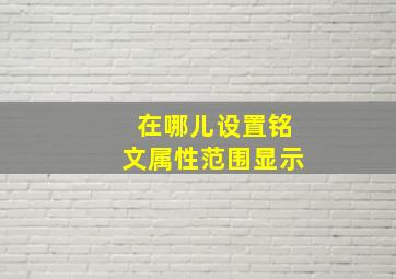 在哪儿设置铭文属性范围显示