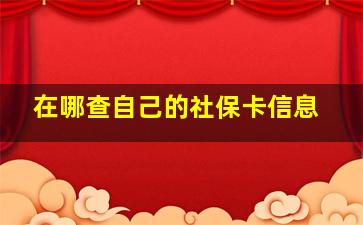 在哪查自己的社保卡信息