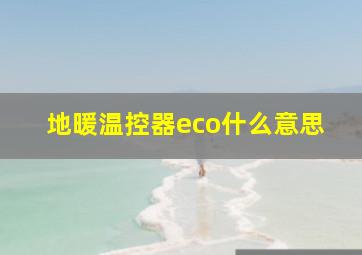 地暖温控器eco什么意思