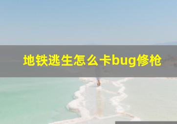 地铁逃生怎么卡bug修枪