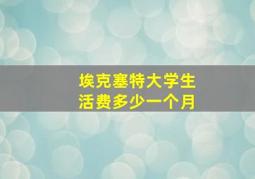 埃克塞特大学生活费多少一个月