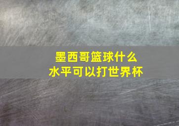 墨西哥篮球什么水平可以打世界杯