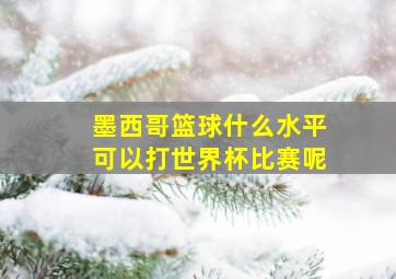 墨西哥篮球什么水平可以打世界杯比赛呢