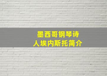 墨西哥钢琴诗人埃内斯托简介