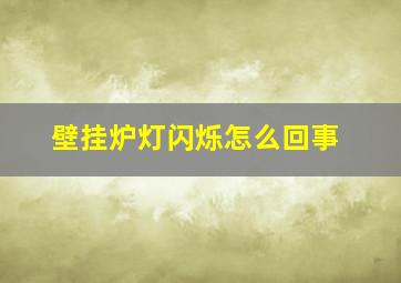 壁挂炉灯闪烁怎么回事