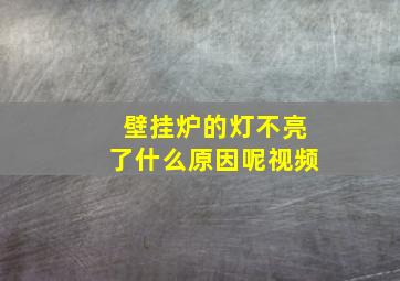 壁挂炉的灯不亮了什么原因呢视频