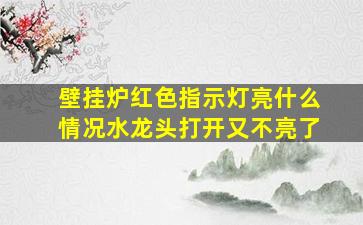 壁挂炉红色指示灯亮什么情况水龙头打开又不亮了