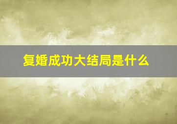 复婚成功大结局是什么