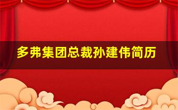 多弗集团总裁孙建伟简历