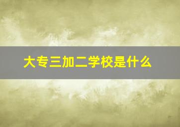 大专三加二学校是什么